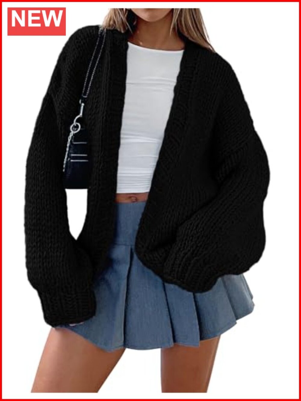Open Front Chunky Knit Cardigan Sweater Shawl Collar Loose Fit Fall
